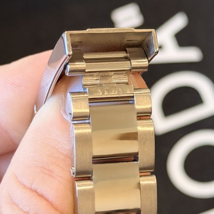 Rolex Datejust Oysterclasp held open, showing the folding Easylink section under the cover